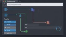 DNS lookup tool showing NS and A records for a domain