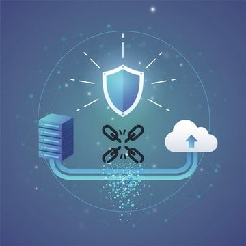 Illustration of a server being unlocked and freed from a chain, representing the removal of an IP address from an email blacklist